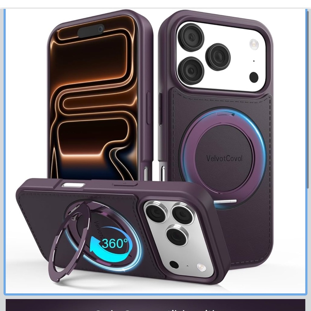 Purple iPhone 17 Pro Case with Ring Holder